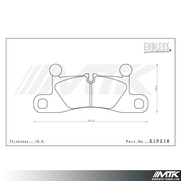 Plaquettes Endless ME20 EIP218 pour PORSCHE Boxter (981)
